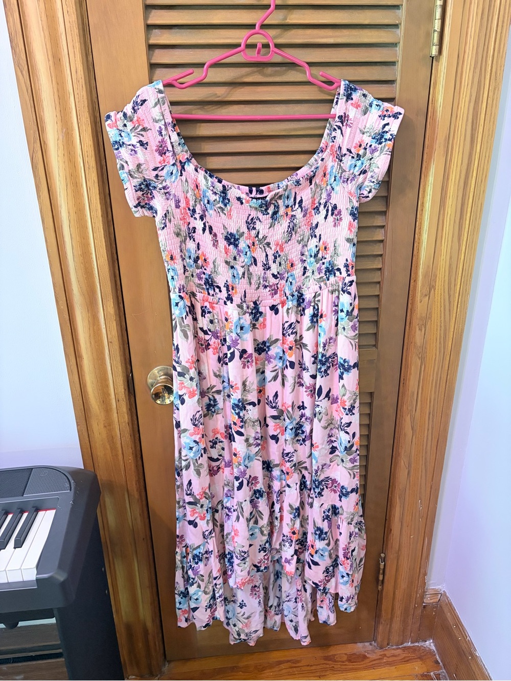 Torrid Pink Floral Smocked Dress